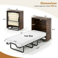 thumbnail image 2 of Costway Lit Escamotable Format Couchette avec Rangement Armoire Escamotable Roulante avec Lit Pliable Brun Rustique et Noir, 2 of 10