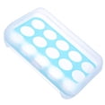 thumbnail image 2 of Injueey Caja de almacenamiento de huevos de plástico de 15 rejillas, soporte para huevos, contenedor portátil de almacenamiento de alimentos, nevera de Organizadores de utensilios de cocina Azul Injueey HA005026-03, 2 of 6