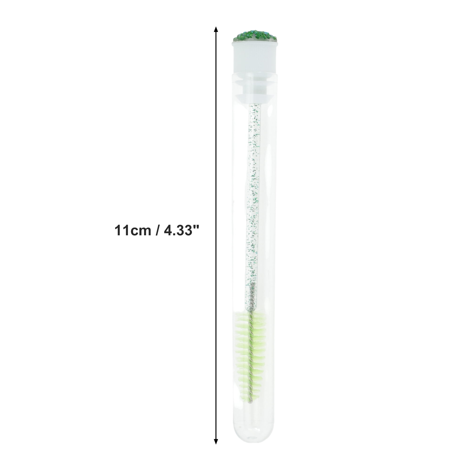 Unique Bargains 1 Pc Soft Reusable Eyelash Brush for Vacation in Tube Deep Green