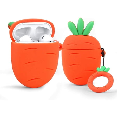 Airpods Silicone Case Funny Cute Cover Compatible for Apple Airpods 1&2[Fruit and Vegetable Series][Best Gift for Girls&boys or Couples] (3D Strawberry)