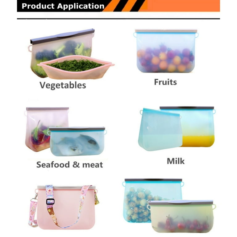 Lankey Silicone Food Storage Bags Reusable Ziplock Baggies