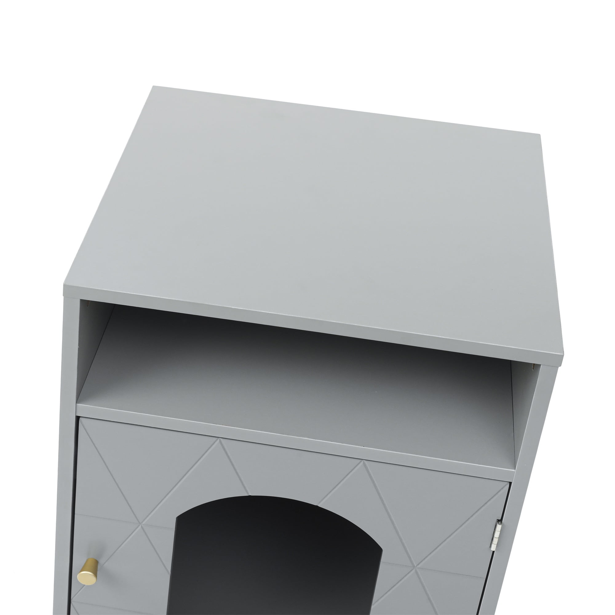 Pefilos 25" Hidden Large Cat Litter Boxes Furniture with Pulley, Cat House Suitable for Bedroom, Living Room, Study, Gray Pefilos 25" Hidden Large Cat Litter Boxes Furniture with Pulley, Cat House Suitable for Bedroom, Living Room, Study, Gray