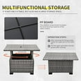 thumbnail image 5 of ZOPan Patio Rattan Coffee Table with Hidden Storage, Wicker Liftable Dinning Table, Versatile Piece of Outdoor Furniture, Grey, 5 of 7