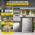 thumbnail image 2 of VEVOR BBQ Access Door 14W x 20H inch, Vertical Single BBQ Door Stainless Steel, Outdoor Kitchen Doors for BBQ Island, Grill Station, Outside Cabinet, 2 of 9