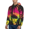 thumbnail image 3 of Sikiie Flamingo And Palm Trees At Sunset Men's Hoodie, Essentials Hoodie, Sweatshirt, Pullover Hooded Sweatshirt for Men-Medium, 3 of 7