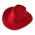 thumbnail image 1 of Sombrero vaquero del oeste, sombrero infantil, sombrero vaquero, sombrero de disfraz, transpirable con Rojo, 1 of 9