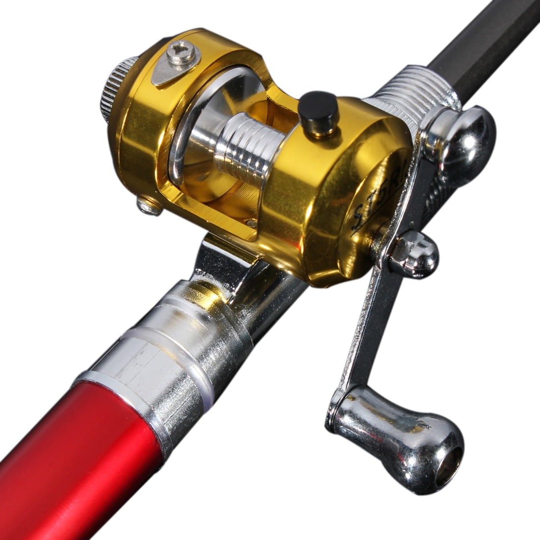 95cm Portable Fish Pen Shape Aluminum Alloy Fishing Rod Pole with Reel 
