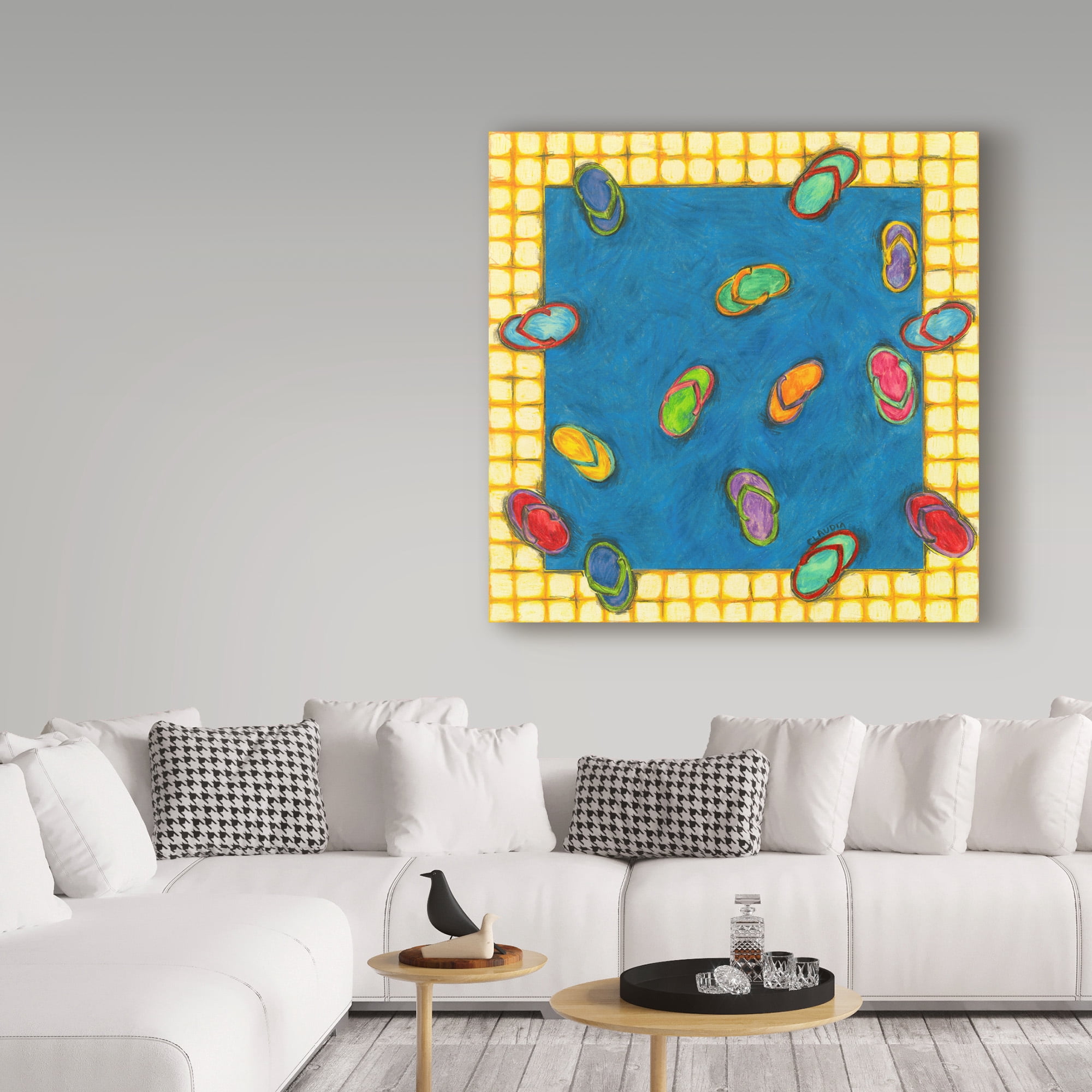 Trademark Fine Art 'Flip Flops' Canvas Art by Claudia Interrante