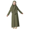 thumbnail image 1 of MEZZALL Robe pour Filles à Manches Longues Robe de Prière Hijab pour Enfants Filles Abaya Respirante Robe d'Été pour Tout-Petits, Vert, 4-5 Ans, 1 of 5