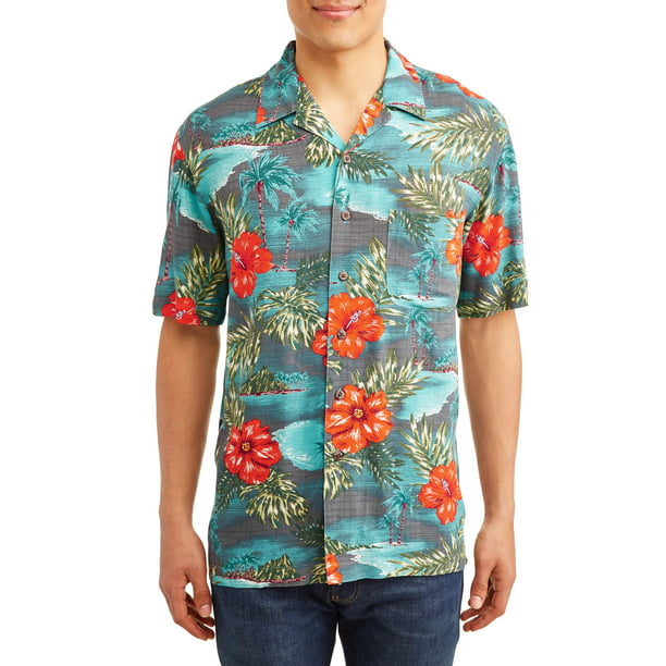 GEORGE - George Short Sleeve Printed Rayon Woven Shirt up to 5xl ...