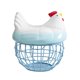thumbnail image 5 of Cesta para huevos de gallina, frutero con tapa de cerámica con forma de gallina, cesta decorativa para guardar huevos. Azul, 5 of 9