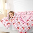 thumbnail image 4 of Catabedysis Sweet Cherry Print A 7-Piece Twin Bedding,Personalized Monogrammed Gifts Bedding Comforter Set,Pink Reversible For Girls, 4 of 7