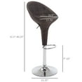 thumbnail image 3 of HOMCOM Tabourets de Bar Pivotants Set de 2, Tabourets de Cuisine en Rotin Osier, Tabourets de Bar Réglables en Hauteur avec Base Chromée et Repose-Pieds, Brun Foncé, 3 of 10