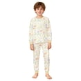 thumbnail image 3 of MAIHAN Easter Pajamas Kids Girls Pajama Boys Long Sleeve Top and Pants Set, Soft Sleepwear for Holiday Family Matching Loungewear(Light Yellow,9-10 Years), 3 of 3