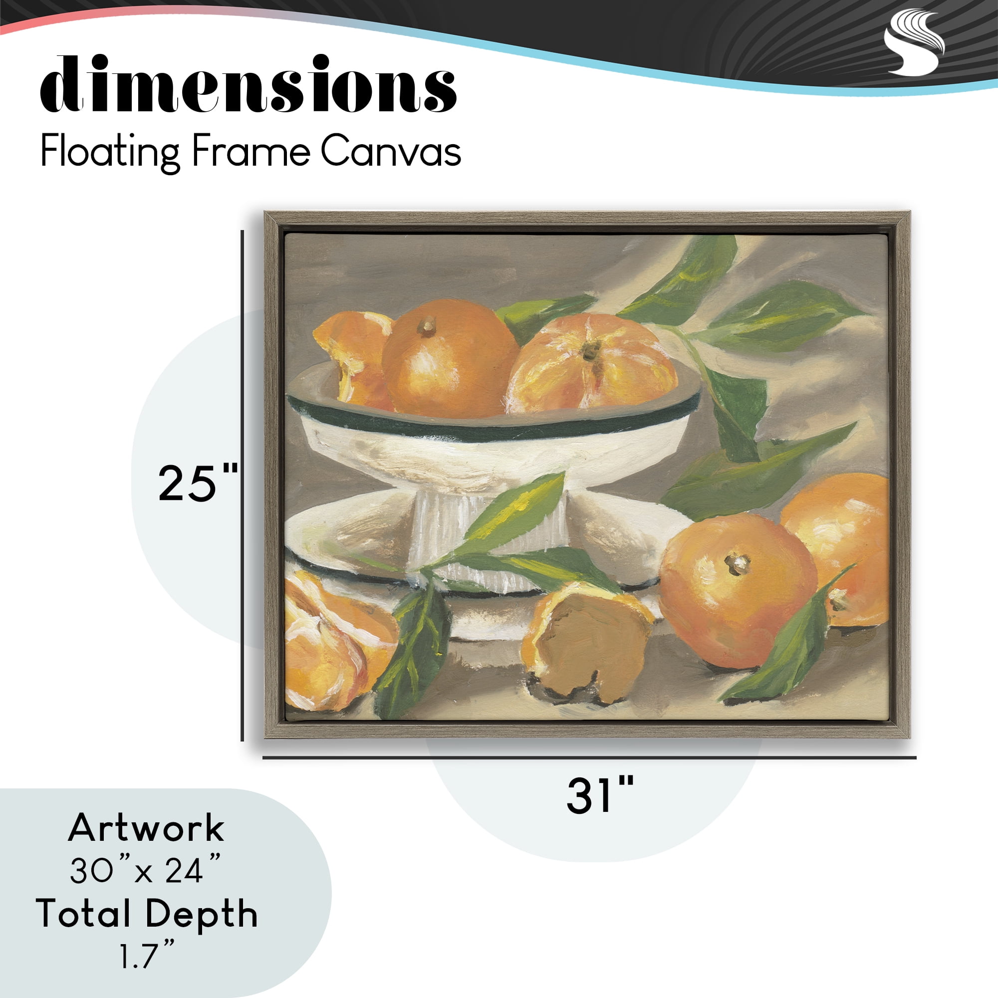 Stupell Industries Oranges in Stillness Brown Framed Floater Canvas Wall Art, design by Melissa Wang