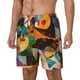 thumbnail image 1 of Balery Abstract Musical Faces Bañador para hombre, shorts de playa de secado rápido con entrepierna y forro de compresión-Small, 1 of 6