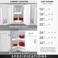 thumbnail image 4 of Rev-A-Shelf 28 Inch Kidney Lazy Susan Corner Wall Cabinet 2-Shelf, 6472-28-11-52, 4 of 5