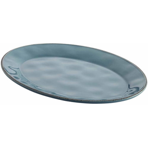 Agave Blue Rachael Ray Cucina Dinnerware 8-Inch x 12-Inch Stoneware Rectangular Platter 