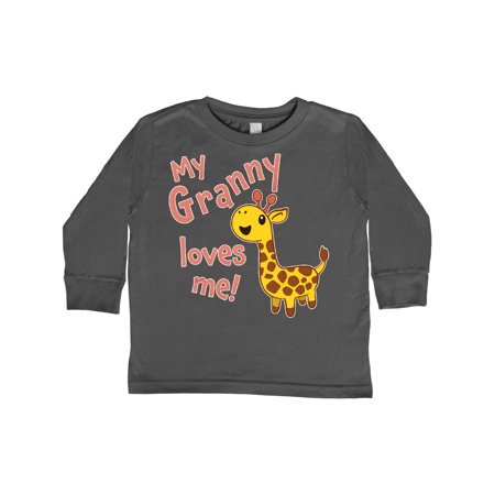 

Inktastic My Granny Loves me- cute giraffe Gift Toddler Boy or Toddler Girl Long Sleeve T-Shirt