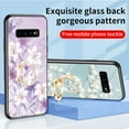 thumbnail image 5 of Case for Samsung Galaxy S10 5G, Slim Glass Case with Soft TPU Shockproof Ring Stand Flower Pattern Design Stylish Protective Cover for Samsung Galaxy S10 5G 6.7-Inch,Chinese Rose, 5 of 9