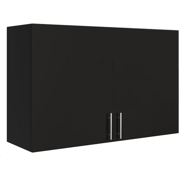 Landmok Garage Wall Cabinets, 35" W x 12" D x 32" H Wall Mounted Cabinet with 1 Door Shelf & 7 Slide-Out Vertical Shelves, Soft Close Medicine Cabinet for Warehouses Tool Room Laundry, Black