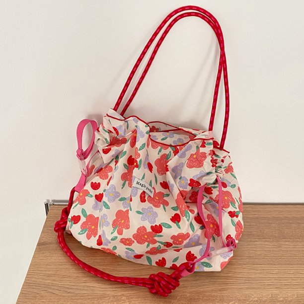 Bolso de playa de verano, Bolso de libros literarios florales para niñas adolescentes (pequeña flor)