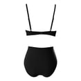 thumbnail image 6 of Womens Bikini Swimsuit Metallic Buckle Tankini Top High Waist Bottom Two Piece Swimwear Tummy Control Bathing Suit, 6 of 6