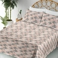 thumbnail image 3 of Botanical Sheet Set, Soft Colors of Exotic Jungle Themed Leaves Branches on Pastel Background, Fitted & Flat Sheet with Pillowcase Bedding Accent 4 Pcs Set, Calking, Blush Slate Blue, by Ambesonne, 3 of 5