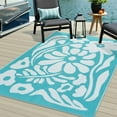thumbnail image 2 of Moynesa 5'x8' Outdoor Rugs Waterproof, Plastic Straw RV Rugs for Outside, Large Portable RV Outdoor Rugs for Camping, Reversible Flower Picnic Mat for Camper Garden Tent, 2 of 7