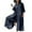 Navy, variant on Utoimkio Plus Size Jumpsuits for Women Dressy Long Sleeve Loose Overalls Turn Down Collar One Piece Rompers Playsuit Long Jumpsuits