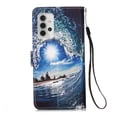 thumbnail image 3 of For Samsung Galaxy A52 Case 5G, Mantto Cute Pattern Painted Flip Wallet Card Case, With Hand Strap Magnetic Closure Stand Phone Case Cover For Samsung Galaxy A52 5G,Sea Wave, 3 of 8