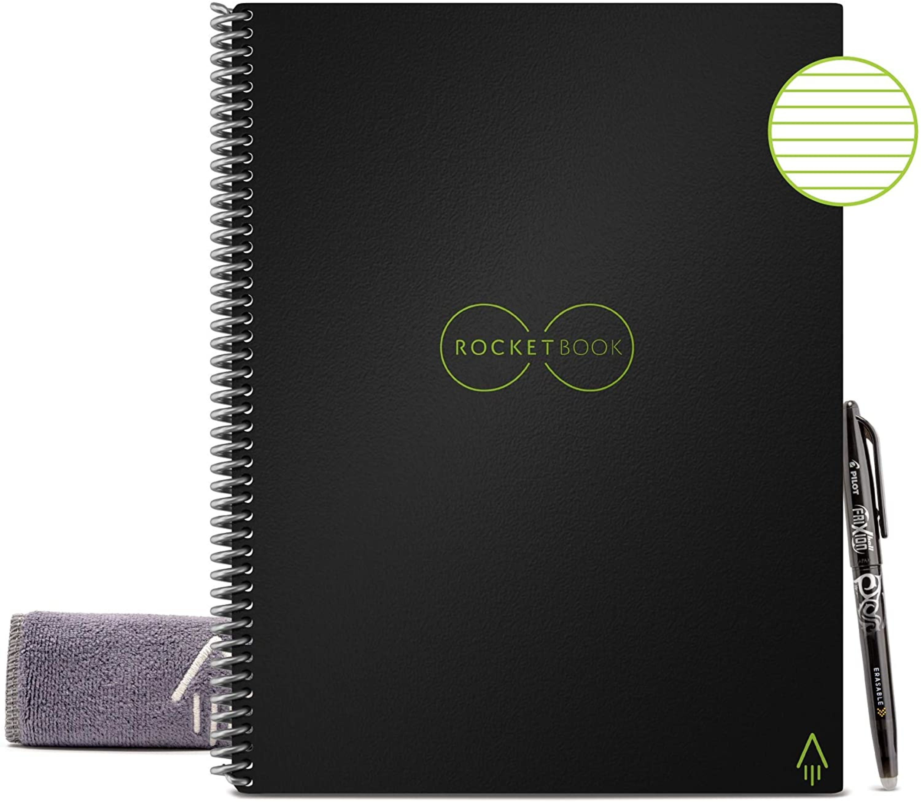 Rocketbook Core Digital Reusable Notebook - Black - Letter Size Eco ...