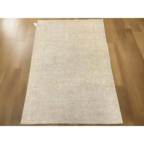 4X6 Oushak Beige/Ivory Handmade Wool Rug # 9698