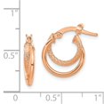 thumbnail image 3 of 14K Rose Gold Earring Hoop Women'S Textured 15.7 mm 13.2, 3 of 3