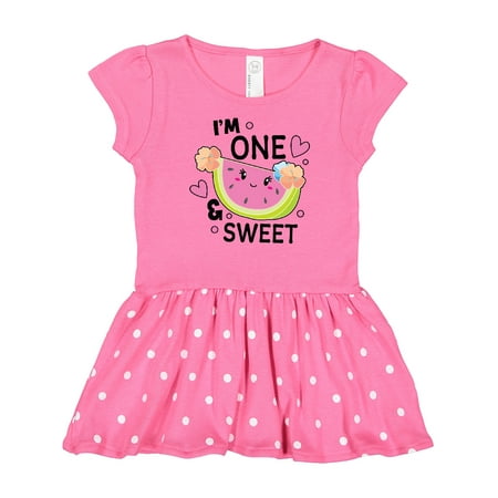 

Inktastic I m One and Sweet with Cute Watermelon Gift Baby Girl Dress
