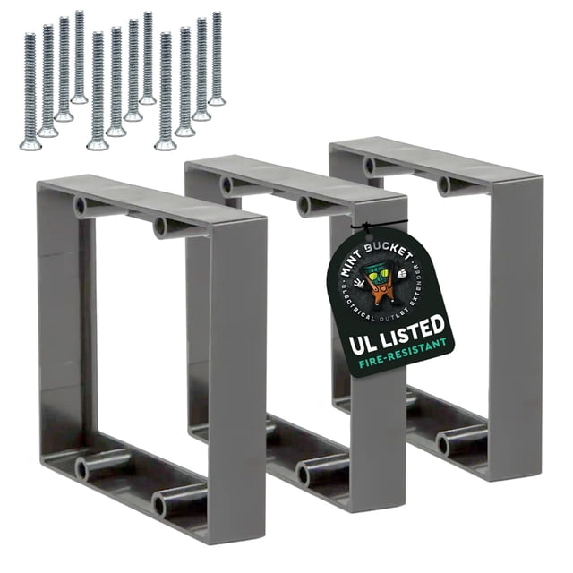 Extensor de caja eléctrica para tomacorriente Mint Bucket 3/4" doble módulo UL