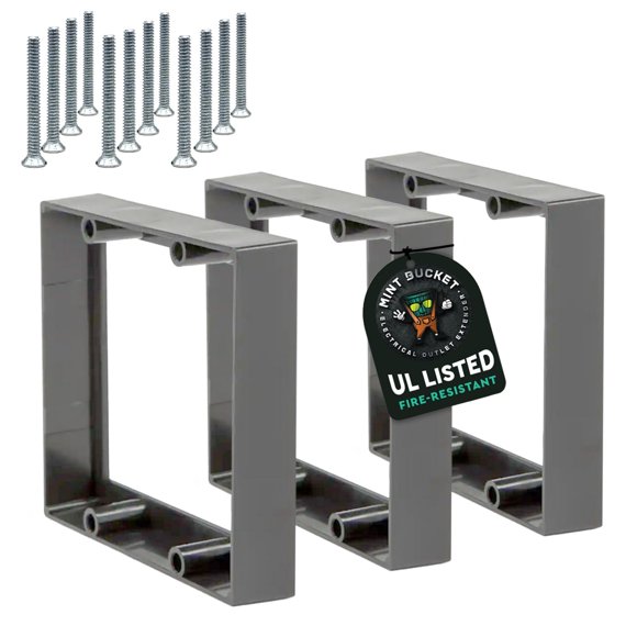 Extensor de caja eléctrica para tomacorriente Mint Bucket 3/4" doble módulo UL