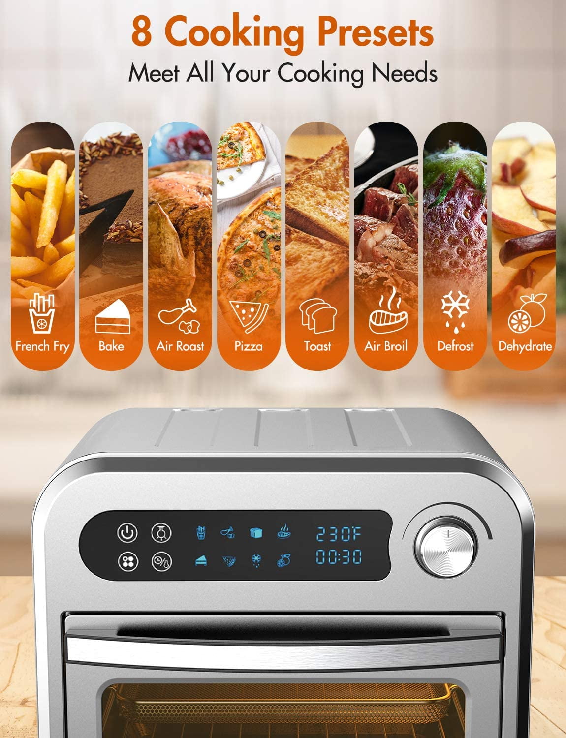 Live - MOOSOO Air Fryer Oven, 10.6 QT Air Fryer Toaster