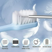 SUREE Gentle on Gums Toothbrush with Travel Case for Sensitive Teeth, Extra Soft, 4 Pack