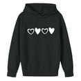 thumbnail image 2 of Eltusu Boys Valentines Hoodies, Long Sleeve Heart Graphic Loose Fit Spring Fall Pullover Sweatshirts Black Size 9-10 T, 2 of 3