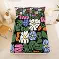 thumbnail image 5 of Homewish Colorful Boho Floral Bed Sheets,Vintage Daisy Flowers Full Size Sheets,4-Piece,1 Flat Sheet, 1 Fitted Sheet and 2 Pillowcases, 5 of 6