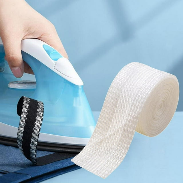 1 rollo 11mPants Edge Shorting Adhesivo Pant Mouth Paste Cinta de coser de hierro Cintas de fusión de tela para pantalones Jeans Pantalones Prendas de blanco Baoblaze Pasta de boca para pantalones