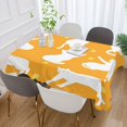thumbnail image 6 of 60x120 Inch Tablecloth Polyester Square Tablecloth for Home Kitchen Dinner Decor White Cat Silhouettes, 6 of 9