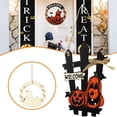 thumbnail image 2 of Bienvenida Guirnalda Puerta Colgante Calabaza Madera Gato Negro Cementerio Castillo Fantasma Halloween Decoración Suministros Yuarrent HA042894-05, 2 of 4