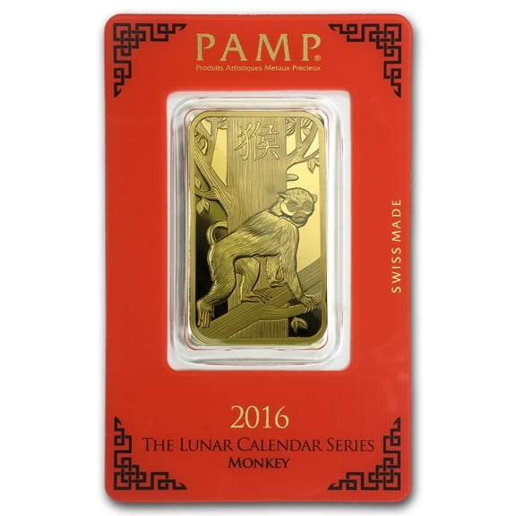 1 oz Gold Bar - Year of the Monkey (In Assay)