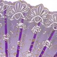 thumbnail image 3 of Handheld Fan Antique Decorative Folding Fan Stage Performance Hand Fan Purple Traditional Style Cooling 1Set, 3 of 5