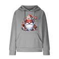 thumbnail image 5 of Hilzaten Womens Sweatshirt Long Sleeve Pullover Graphic Kangaroo Pocket Hooded Drop Shoulder Sweatshirt for Women, 5 of 7