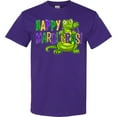 thumbnail image 3 of Inktastic Happy Mardi Gras Cute Alligator with Beads T-Shirt, 3 of 5