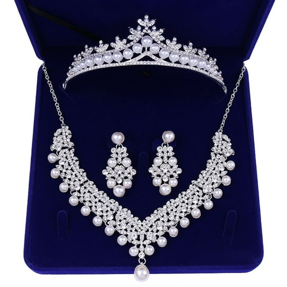 for Rhinestone Bridal Jewelry Sets for Women Necklace and Earrings Set for Wedding with Crystal Gift Box Included