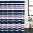 thumbnail image 3 of Navy Blue Purple Striped Waterproof Fabric Shower Curtain,Gradient Horizontal Lines Waterproof Fabric Shower Curtain for Bathroom Curtains Bathtubs Shower Curtains with 12 Hooks Extra Long 72x84, 3 of 8